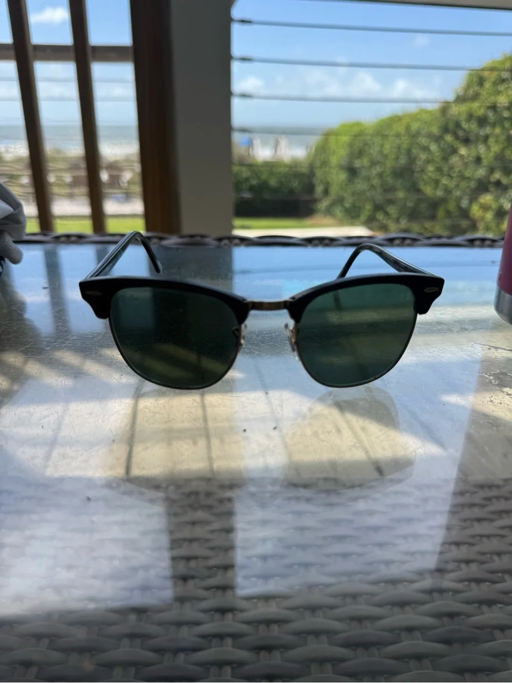Ray-Ban Club Master black Frame Sunglasses with black Lenses, used condition